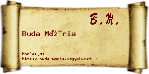 Buda Mária névjegykártya